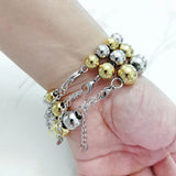 Men's Stainless Steel PVD Waterproof Beaded Bracelet