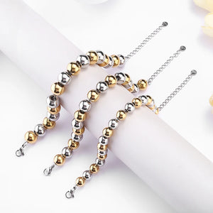 Men's Stainless Steel PVD Waterproof Beaded Bracelet