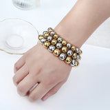 Men's Stainless Steel PVD Waterproof Beaded Bracelet