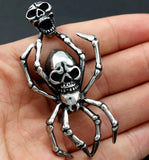 Men's Stainless Steel Gothic Spider Skull Pendant