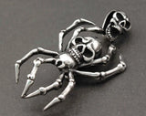 Men's Stainless Steel Gothic Spider Skull Pendant