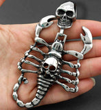 Men's Stainless Steel Skull Scorpion Pendant