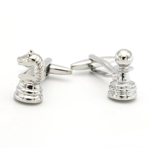 Men's Chess Cuff Links Copper Silver