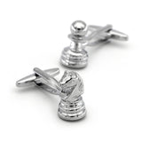 Men's Chess Cuff Links Copper Silver