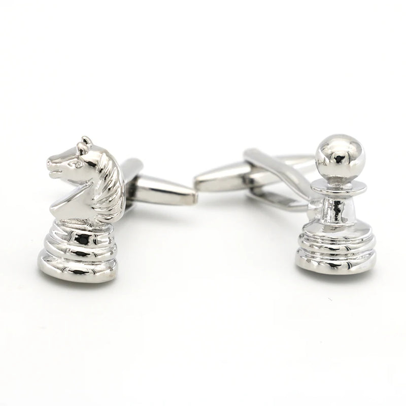 Men's Chess Cuff Links Copper Silver