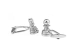 Men's Chess Cuff Links Copper Silver