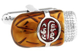 Men's Copper Cigar Cuff Links in Yellow