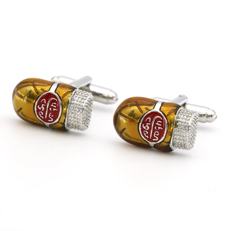 Men's Copper Cigar Cuff Links in Yellow