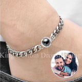 Men's Circle Projection Bracelet Steel Jewelry for Christmas