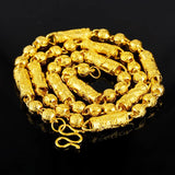 Men's 24K Plated Bead Necklace Chain Wedding Jewelry Gift