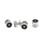 Men's Rhodium Plated Enamel & Crystal Cufflink & Studs Set