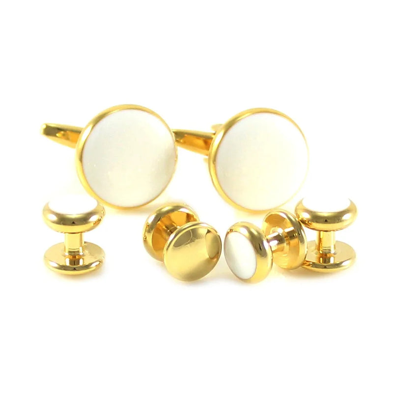 Men's Enamel Formal Wear Cuff link And Studs Wedding Set