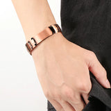 Men's Copper Magnetic ID Bracelet for Arthritis Pain Relief