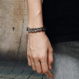 Men's Retro Stainless Steel Lace Bracelet High Metal Chain Punk Jewellery