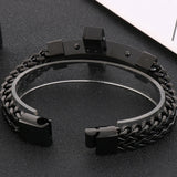 Men's Stainless Steel Faith Cross Bracelet with Magnet Clasp