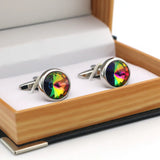 Men's Crystal Cufflinks Graduated Water Drop Brass Cuff Links