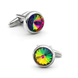 Men's Crystal Cufflinks Graduated Water Drop Brass Cuff Links