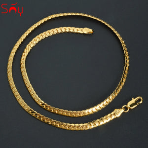 Men's Cuban Chain Necklace Hip Hop Copper Snake Chain Necklace 4MM