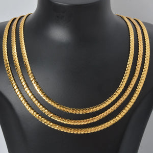 Men's Cuban Chain Necklace Hip Hop Copper Snake Chain Necklace 4MM