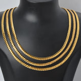 Men's Cuban Chain Necklace Hip Hop Copper Snake Chain Necklace 4MM