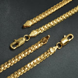 Men's Cuban Chain Necklace Hip Hop Copper Snake Chain Necklace 4MM