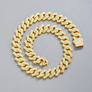 Men's Iced Out Cuban Link Necklace Chain Hip Hop Jewelry
