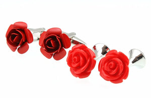 Men's Red Rose Cuff Links M4251
