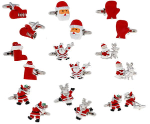 Christmas Santa Claus Red Cufflinks L1679