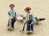 Men's Golf Ball Badminton Tennis Cricket Billiards Cufflinks
