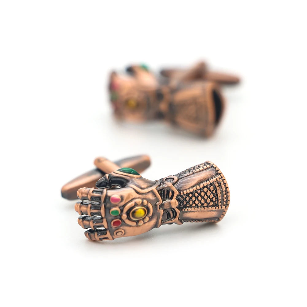 Vintage Red Copper Movie Brass Cufflinks Men's Cuff Links