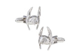 Silver Mask Cufflinks M4337 - Men's Cuff Links