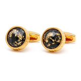 Men's Circle Pattern Cufflinks, Colorful Business Accessories