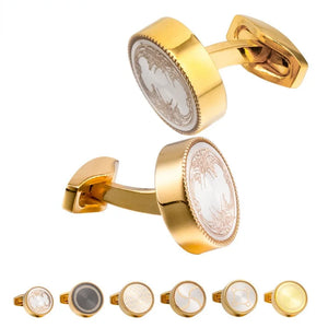 Men's Retro Pattern Cufflinks for French Shirts