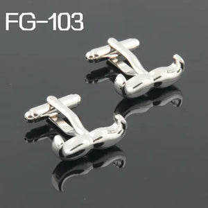 Men's Mustache Cufflinks High Quality FG103 Silver