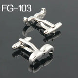 Men's Mustache Cufflinks High Quality FG103 Silver