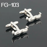 Men's Mustache Cufflinks High Quality FG103 Silver