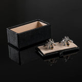 Men's French Style Rhinestone Bee Cufflinks for Suits and Shirts