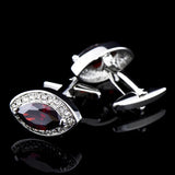 Men's Red Zircon Crystal Cufflinks French Suits Shirts Business Banquets Wedding