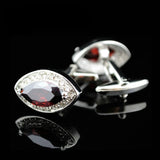 Men's Red Zircon Crystal Cufflinks French Suits Shirts Business Banquets Wedding