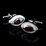 Men's Red Zircon Crystal Cufflinks French Suits Shirts Business Banquets Wedding