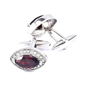 Men's Red Zircon Crystal Cufflinks French Suits Shirts Business Banquets Wedding