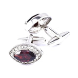 Men's Red Zircon Crystal Cufflinks French Suits Shirts Business Banquets Wedding