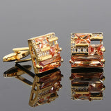 Men's Rhinestone Zircon Cufflinks, Business Banquet Jewelry