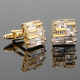 Men's Rhinestone Zircon Cufflinks, Business Banquet Jewelry