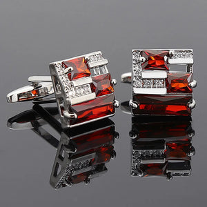 Men's Rhinestone Zircon Cufflinks, Business Banquet Jewelry