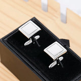Men's Silver Cufflinks High Gentleman Suit Jewelry