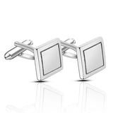 Men's Silver Cufflinks High Gentleman Suit Jewelry