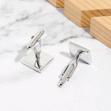 Men's Silver Cufflinks High Gentleman Suit Jewelry