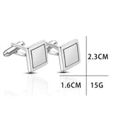 Men's Silver Cufflinks High Gentleman Suit Jewelry