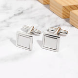 Men's Silver Cufflinks High Gentleman Suit Jewelry